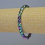Náramek z hematitu ve tvaru šestiúhelníků «zigzag», vícebarevný, průměr 6×6 mm ±, délka 18 cm ±, elastický