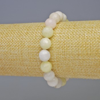 Náramek z Morganitu, brusované korálky o průměru 10 mm, délka cca 18 cm, elastický