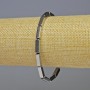 Náramek z hematitu, obdélníkový tvar, barva stříbrná, rozměr 12×4 mm, délka 18 cm, elastický