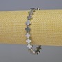 Náramek z hematitu „Kříž“ ve stříbrném odstínu, průměr 8×8×3 mm ±, délka 18 cm ± elastický
