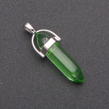 Přívěsek Zelený šestiúhelníkový 8×35×41 mm