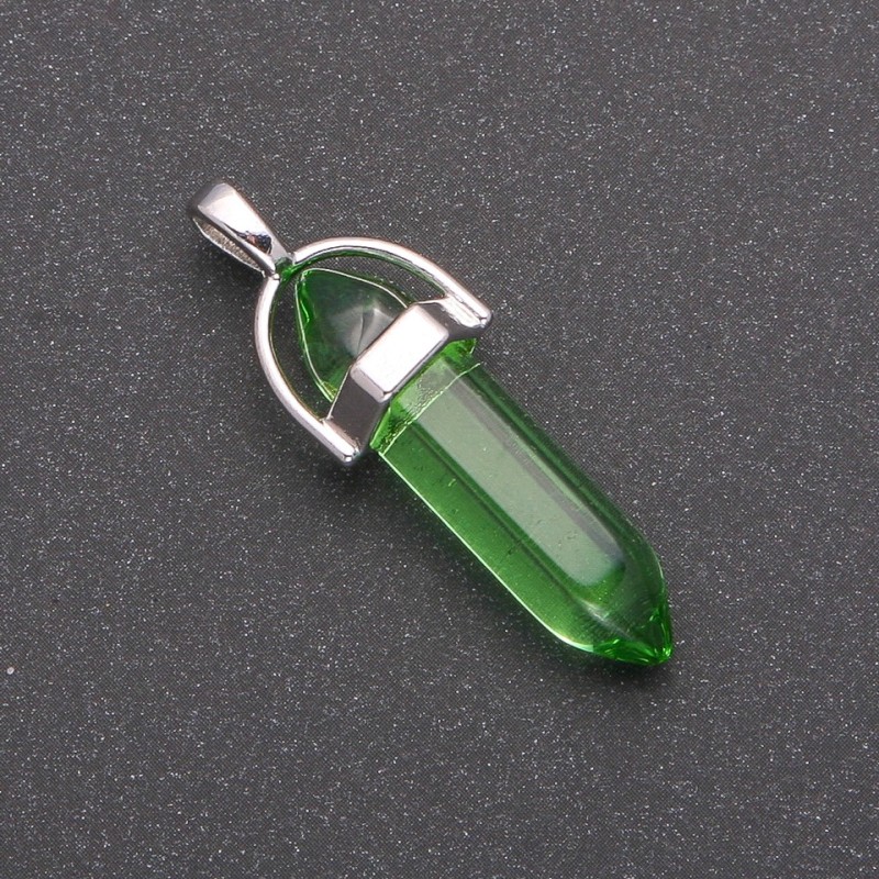 Přívěsek Zelený šestiúhelníkový 8×35×41 mm