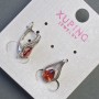 Náušnice Xuping s červenými zirkony, délka 16 mm, tloušťka 8 mm, rhodiované