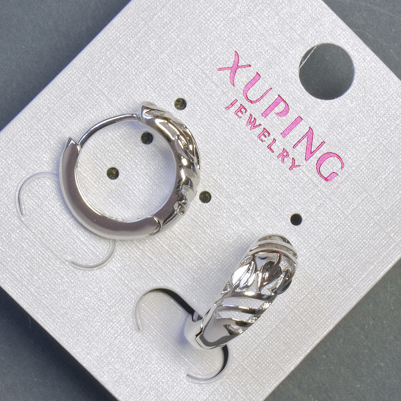 Náušnice Xuping 7×17 mm rhodiované