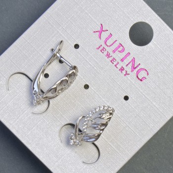 Náušnice Xuping 16×8 mm rodium