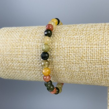 Náramek z mixu brusných kuliček 6 mm ±, délka 18 cm ±, elastický