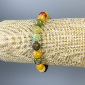 Náramek z mixu broušených kuliček 8 mm ±, délka 18 cm ±, elastický