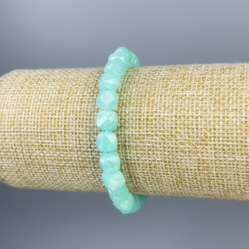 Náramek z angelitu, facetované kostky 7×7 mm, délka 18 cm, elastický