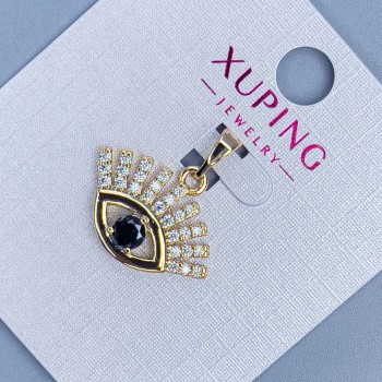 Přívěsek Xuping Oko se bílými rhinestones a černým krystalem, průměr 20 mm, délka 21 mm, pozlacené 18K