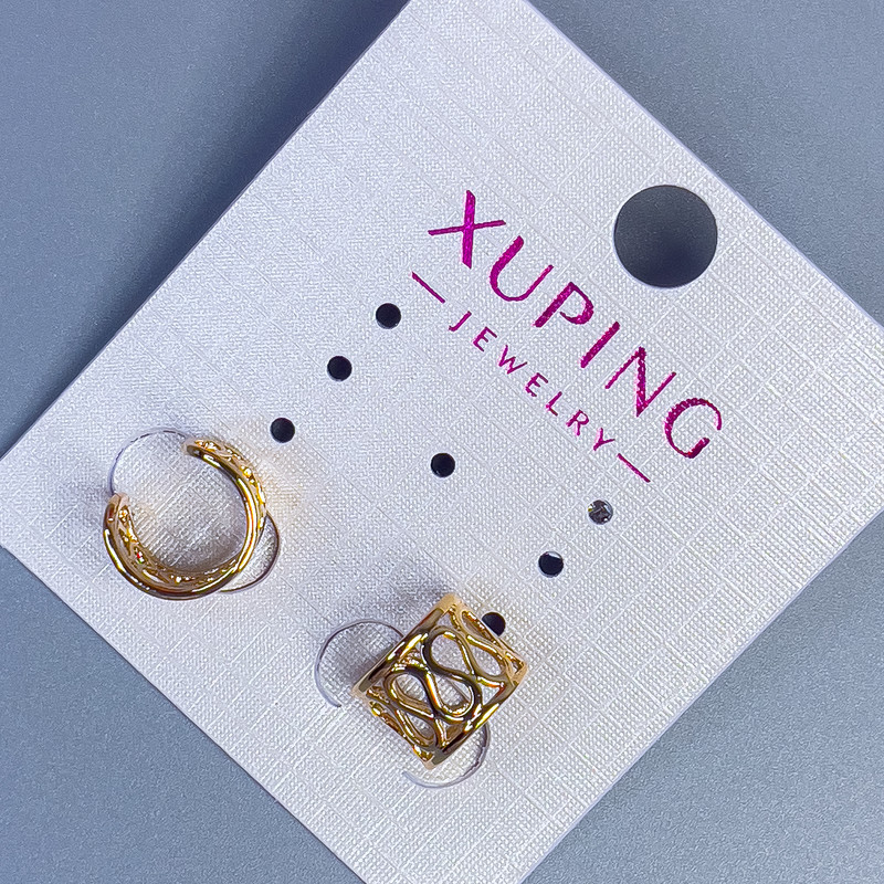 Dvojitý Kaf Xuping s vzorem 10×8 mm ± pozlacení 18K