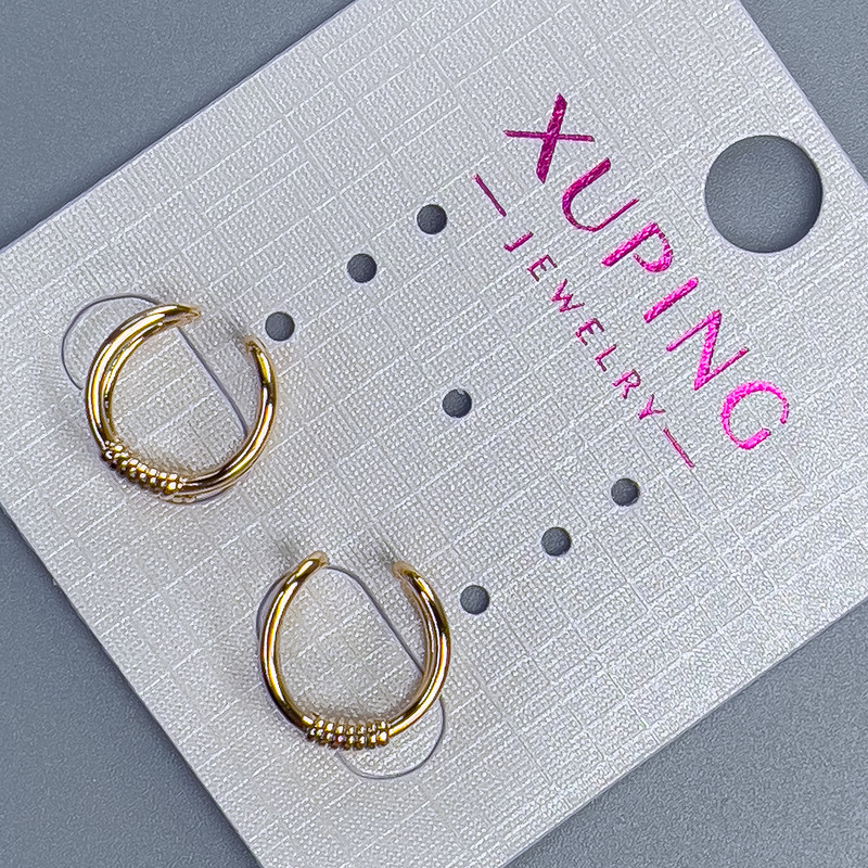 Dvojitý kaf Xuping pozlacený 18K 11×7 mm +