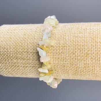 Náramek Morganit drť, průměr 9×43 mm, délka 18 cm, pružný