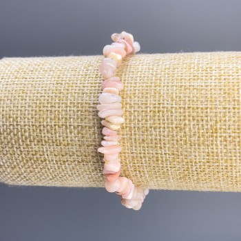 Náramek z růžového opálu – čipy, délka 18 cm