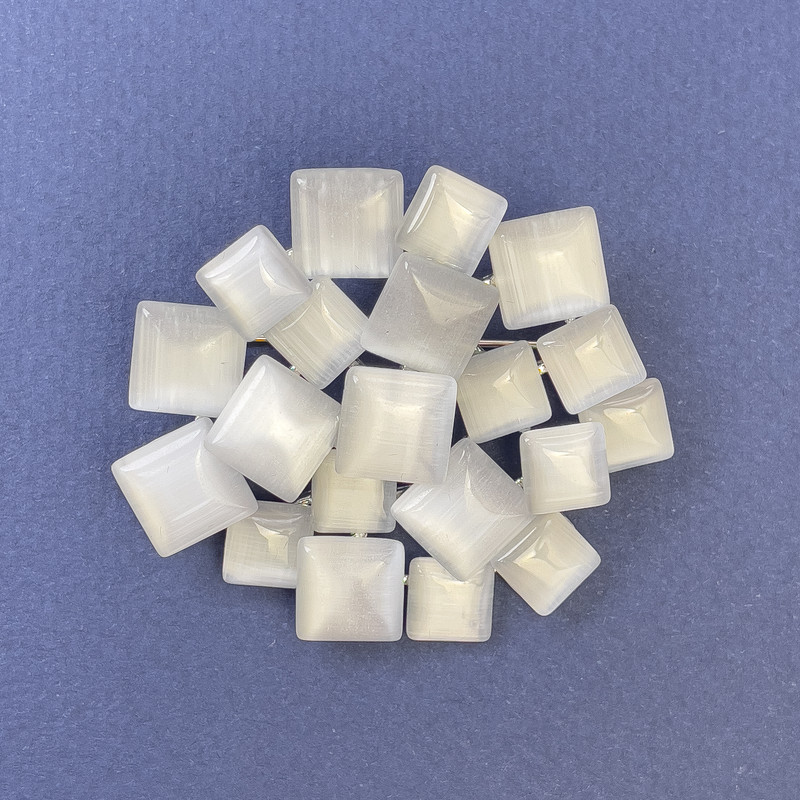 Brož-přívěsek Akcent Kočičí oko, stříbrný kov, 44×49 mm+