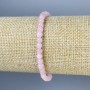 Náramek z růžového křemene, hladká korálka, průměr 4 mm, délka 18 cm, elastický
