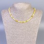 Náhrdelník z žlutého achátu, broušené kubíky, průměr 4×4 mm, délka 45 cm, s karabinkou