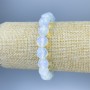 Náramek z měsíčního kamene, fazetované kuličky, průměr 10 mm, délka 18 cm, pružný