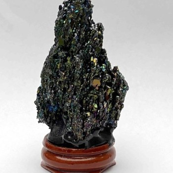 Dekorační kámen do interiéru, nezpracovaný chalcopyrit na podstavci 46×24 mm+