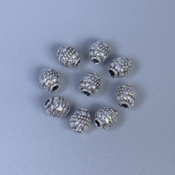 Korálková vložka – barva kovu stříbrná, průměr 6×5 mm, díra 1,5 mm, balení 20 g (~50 ks)