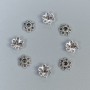 Korálkové čepičky pro korálek, barva kovu stříbrná, průměr 6×0,8 mm, otvor 1,5 mm ±, balení 20 g (~195 ks)