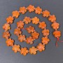 Korálky z červeného jaspisu ve tvaru květu, 15×6 mm ±, dírka cca 1 mm ±, skleněné korálky 3 mm, délka 41 cm ±
