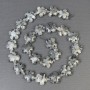 Korálky z larvikitu, květinový tvar, přírodní kámen, průměr 15×6 mm, otvor cca 1 mm, rokajl o průměru 3 mm, délka cca 41 cm