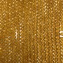 Korálky z Českého křišťálu na vlasové šňůrce, jantarově průhledné, broušené rondely, průměr 8×6 mm, délka 40–41 cm
