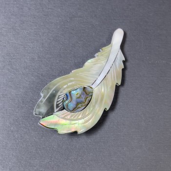 Brož-koulon Haliotis Pírína, stříbrná barva, stříbrný kov 58×27 mm+