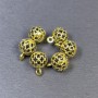 Kovové komponenty – Přívěšek, zlatistý odstín kovu, průměr 8×11 mm ± balení 6 ks