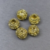Zlatistá korálka-vložka, barva kovu: zlatá, průměr 9×10 mm, otvor 5 mm, balení 5 ks