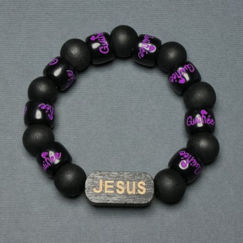 Náramek z dřevěných korálků, průměr korálků 12 mm ±, vložka z dřeva, průměr 25×11 mm ± 18 mm, elastický