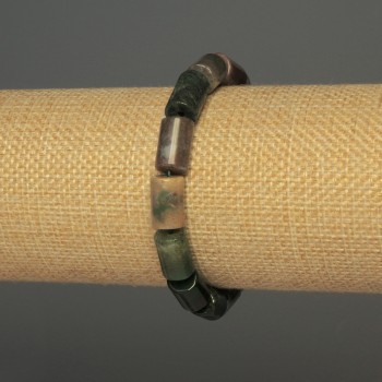 Náramek z mechového achátu cylindrického tvaru