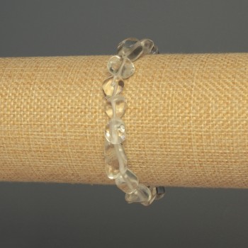 Náramek z horského křišťálu, broušené korálky, průměr 8–12×9 mm, délka 18 cm, elastický