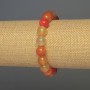 Náramek z karneolu – hladké kuličky, průměr 10 mm, délka 18 cm, elastický