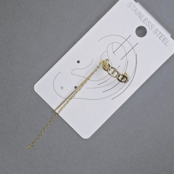 Náušnice kaf na ucho zlatistého kovu 4,5×15 mm +-, délka 77 mm+