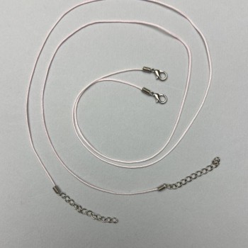 Růžová šňůra 'pletenka' na krk, průměr 1 mm, délka 51–55 cm+