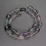 Korálky z přírodního fluorit, oválné, průměr 10x14x6 mm, délka 40 cm