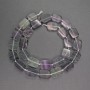 Korálky z fluoritového kamene – obdélníkové, rozměry 10×13×3 mm, délka cca 42 cm