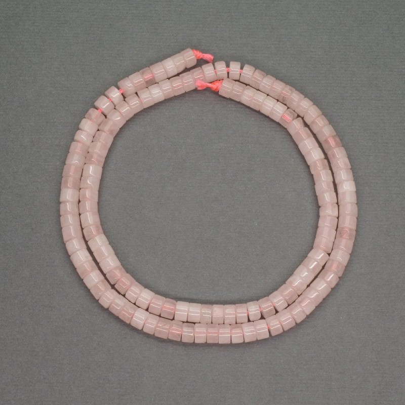 Rondelové korálky z růžového křemene, průměr 4,5×2,5 mm, délka 38 cm