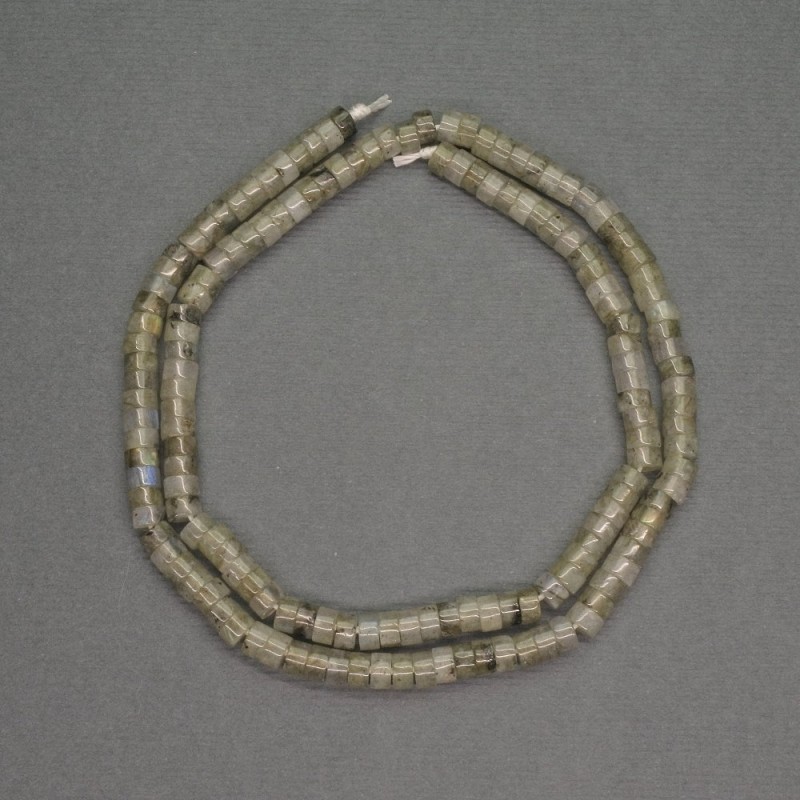 Korálky z labradoritu, rondely (rondele), průměr 4×2 mm, délka 40 cm+