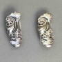 Brož Akcent Osoba stříbrná barva (mix) 55×24 mm ± stříbrný kov