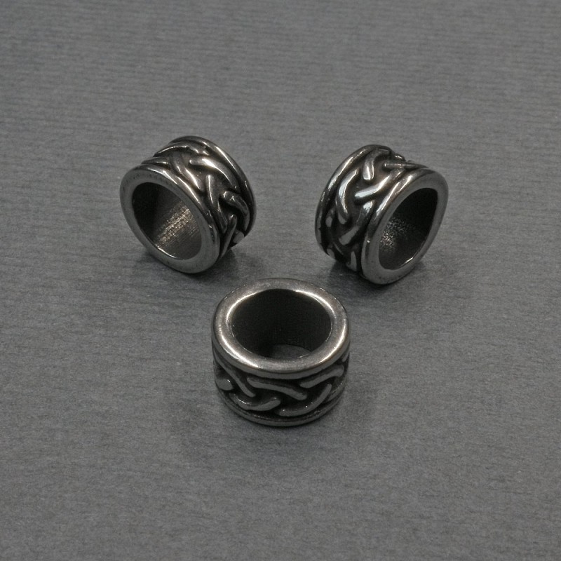 Kovová korálková vložka, barva kovu stříbrná, průměr 9×5 mm ± otvor, průměr 6 mm