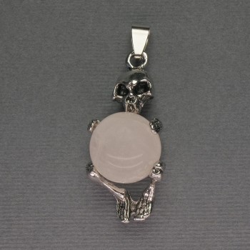 Přívěšek «Skelet» z horského křišťálu, kulička, průměr 16 mm ± 20×50 mm