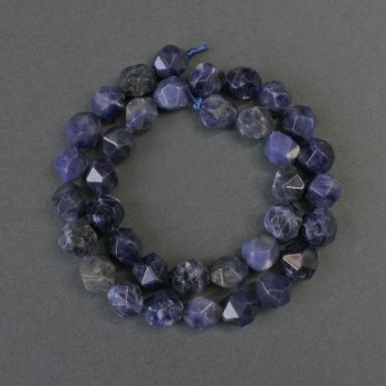 Korálky sodalitu fasetované, průměr 10×8 mm, délka 36 cm, na niti