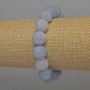 Náramek z akvamarínu, hladké kuličky, průměr 12 mm, délka 18 cm, elastický