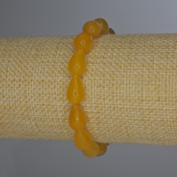 Náramek z citrínu kapkovitého tvaru 12×8 mm, délka 18 cm, elastický