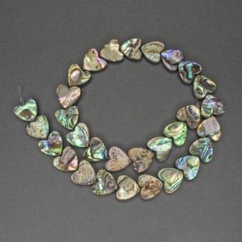 Korálky haliót ve tvaru srdce, průměr 13 mm, délka 35 cm, na niti