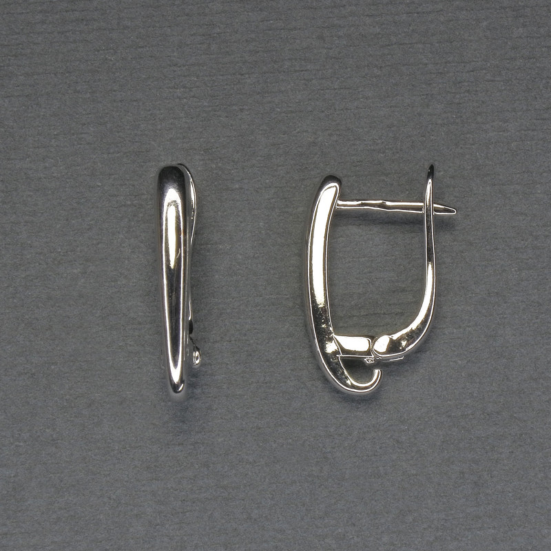 Háčky na náušnice ze stříbřitého kovu 18×3 mm – pár
