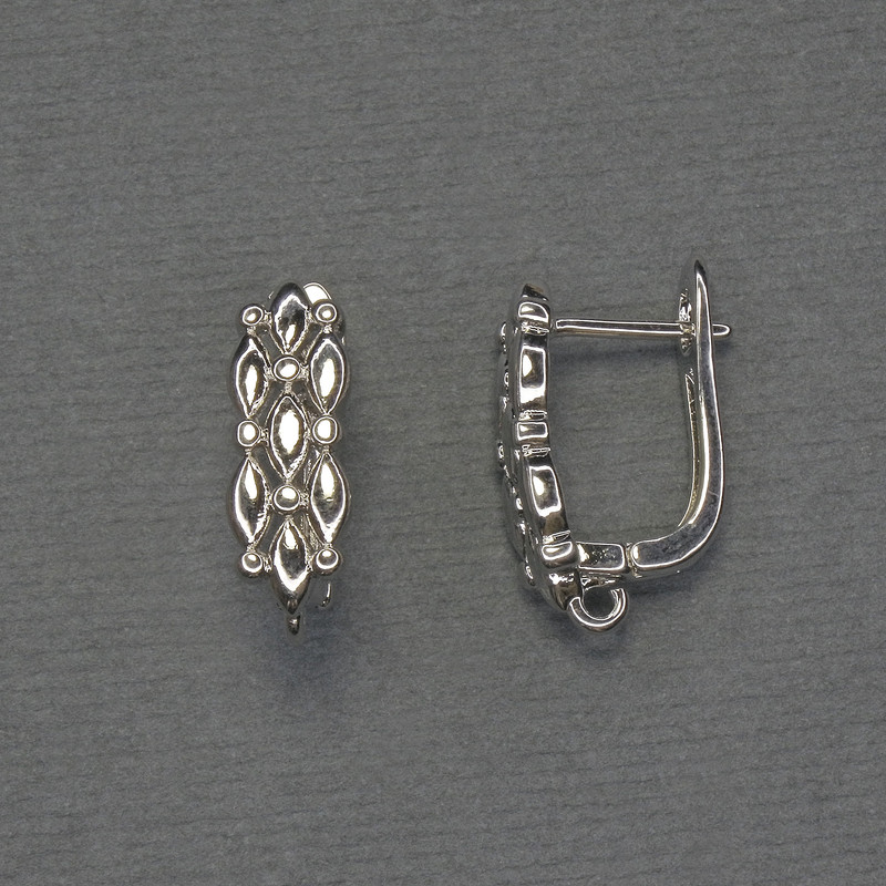 Háčky na náušnice ze stříbrného kovu 18×6 mm – pár