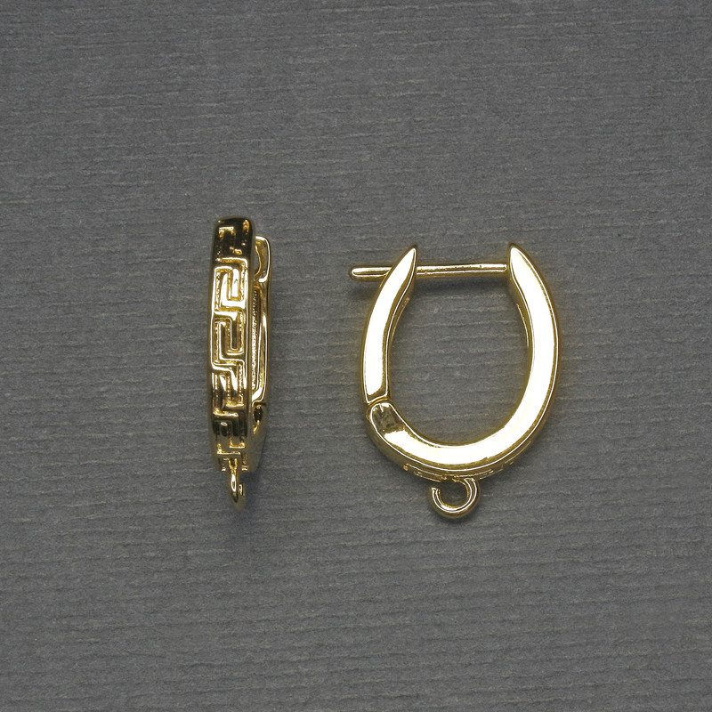 Zlaté háčky na náušnice zlatavého kovu 18×3 mm – pár
